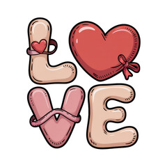 Colorful stitched love illustration