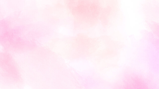 ピンク色の水彩絵の具が滲む、シンプルで上品なアブストラクト背景 グラデーション