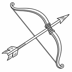 Fototapeta premium Sleek futuristic metallic bow glowing arrow