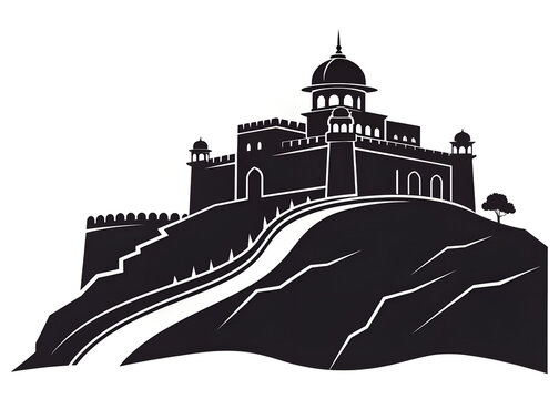 Minimal vector of Sinhagad Fort silhouette