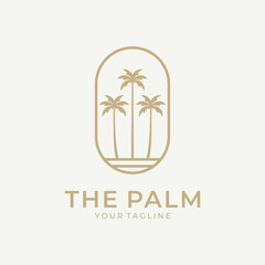 Obraz premium Palm tree logo design illustration