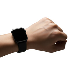 Smartwatch on wrist isolated on transparent background