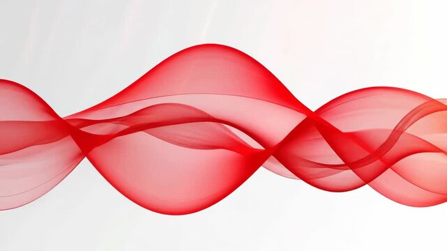 Abstract red wave flowing smoothly across a clean white background, creating a dynamic design.