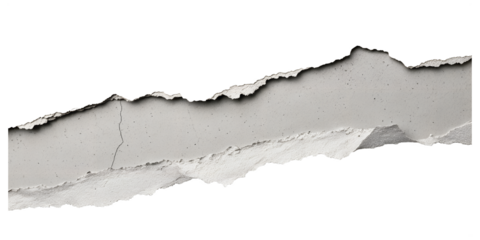 Jagged Ripped Strip Gray Paper isolated on transparent background