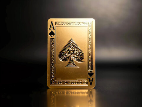 金のスペードのエースのカード	