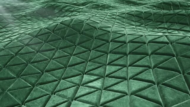 Abstract green geometric pattern organic waves texture background