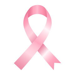 Pink ribbon, breast cancer awareness symbol, vector illustration.