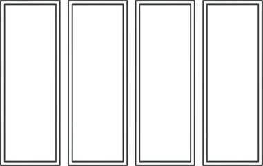 Blank Vertical Wall Art Frame Vector Mockup Black and White 