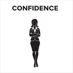 Administrative assistant silhouette vector Confident businesswoman
