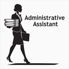 Administrative assistant silhouette vector 
