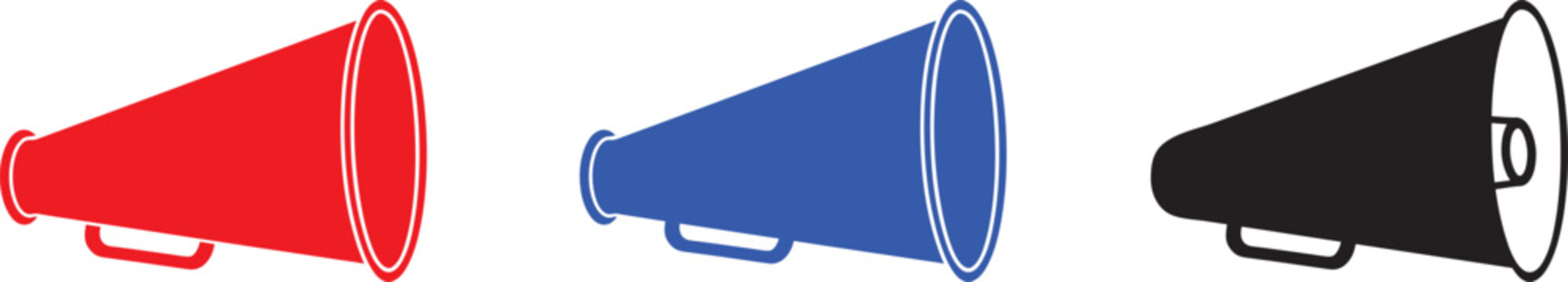 Cheer bullhorn megaphone cheerleading speaker silhouette vector, Cheer bullhorn megaphone icon, Clipart Set - Outline and Silhouette, Formats Included EPS