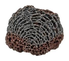 Volcanic rock formation nature mineral textured isolated on transparent background