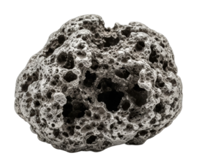 Volcanic rock sample natural environment texture isolated on transparent background