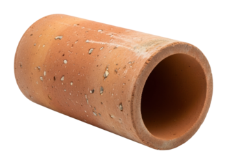 Terracotta pipe installation construction site product isolated on transparent background