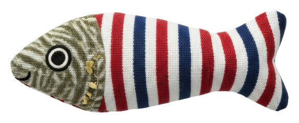 Playful fish toy home decorative item colorful fun isolated on transparent background