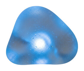 Flowing blue gel abstract digital creation modern design top view isolated on transparent background