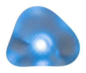 Flowing blue gel abstract digital creation modern design top view isolated on transparent background