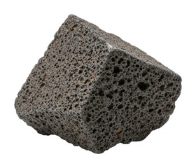 Natural pumice stone display isolated on transparent background
