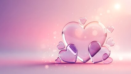 A delicate pink crystal formation with heart like shapes