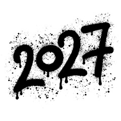 Hand-drawn graffiti-style numbers 2027