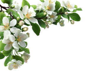Obraz premium Delicate white blossoms on a branch, spring floral design
