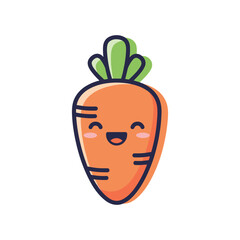 Cute Cartoon Carrot Character Illustration