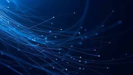 Abstract digital network visualization with blue tones and glowing lines