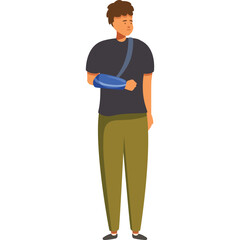 Obraz premium Man with broken arm in sling