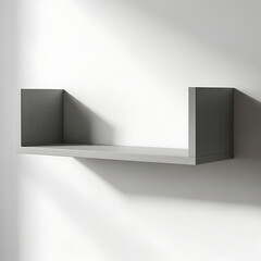 Fototapeta premium Modern gray wall shelf made of wood