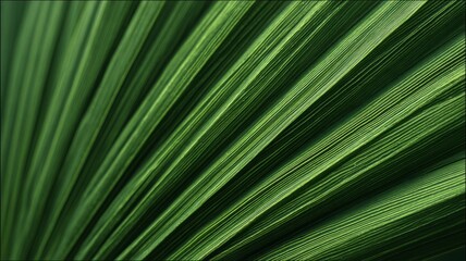 Obraz premium Radiant green palm leaf with vivid veins. AI generated