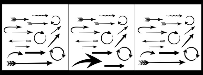 Collection of various arrow symbols and directions