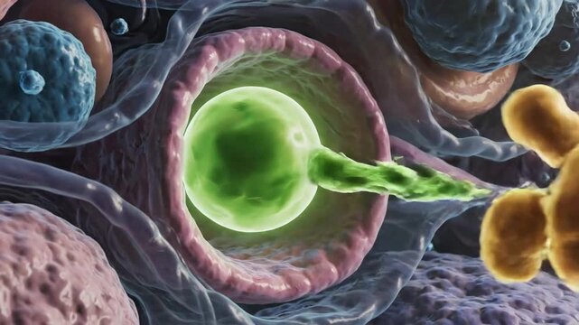 Microscopic view of neurons, pituitary gland cells, and adenylate cyclase activation