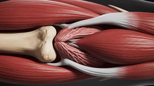 Anatomical View: Fibularis Quartus Profundus Muscle and Bone Movement Animation