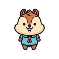 Fototapeta premium Cartoon Chipmunk Vector Illustration