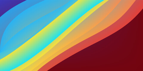 Obraz premium Abstract papercut background. Orange and blue modern wavy layers composition.