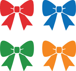 Set of bow vector transparent