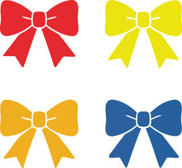 Set of bow vector transparent