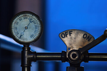 old on off valve and pressure gauge