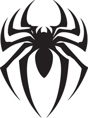 Abstract Black Spider Emblem Logo Minimal Vector Silhouette