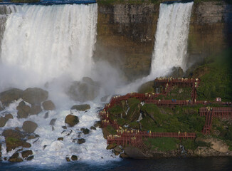 walkway at side of American Falls, Niagara Falls, USA