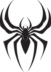 Abstract Black Spider Emblem Logo Minimal Vector Silhouette