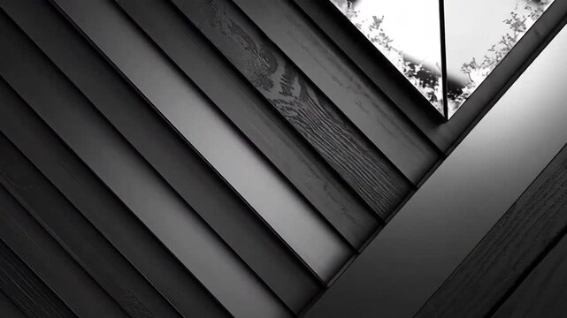 Abstract dark wooden planks arranged diagonally, creating a modern and textured background.