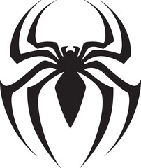 Abstract Black Spider Emblem Logo Minimal Vector Silhouette