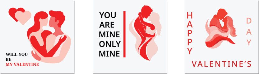 A pixelated valentine s day triptych with hearts and unsettling messages