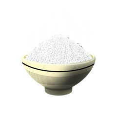 bowl of rice isolated
