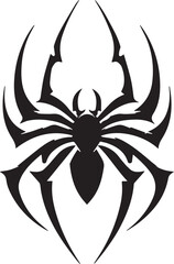 Abstract Black Spider Emblem Logo Minimal Vector Silhouette