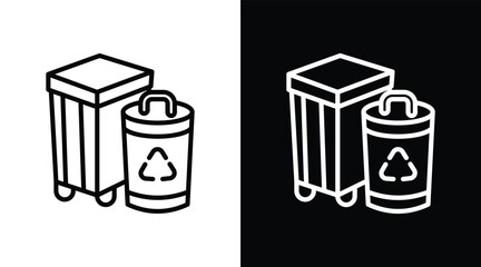waste Two-tone version in black and white background