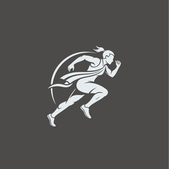 Running Man Silhouette Illustration Design.