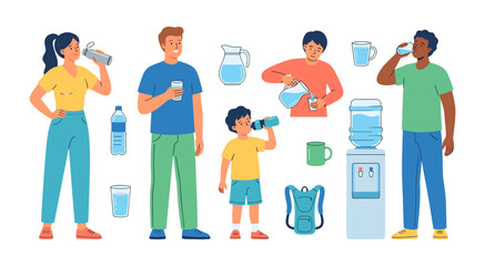 People hydrating with water for a healthy lifestyle