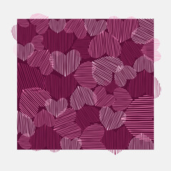Striped heart harmony pattern vector design